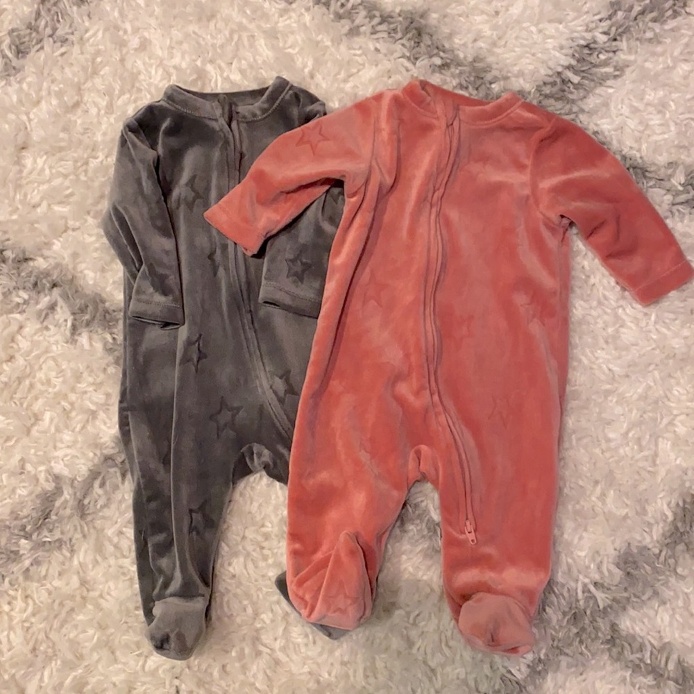 Velour Footie Pajamas
